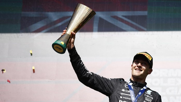 Pebalap Mercedes George Russell juara F1 GP Belgia 2024 (Foto: REUTERS/Johanna Geron)